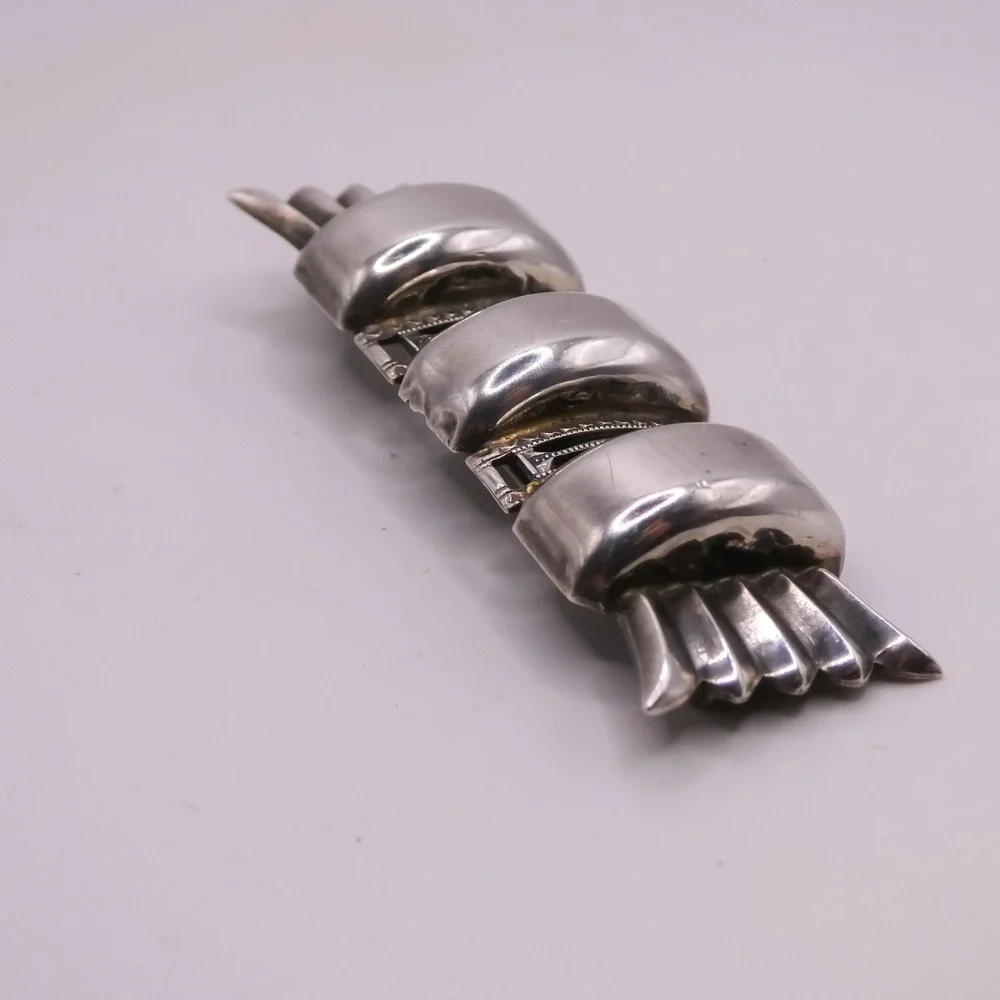 Art Deco Sterling Silver 925 Bar Brooch Pin 2.3